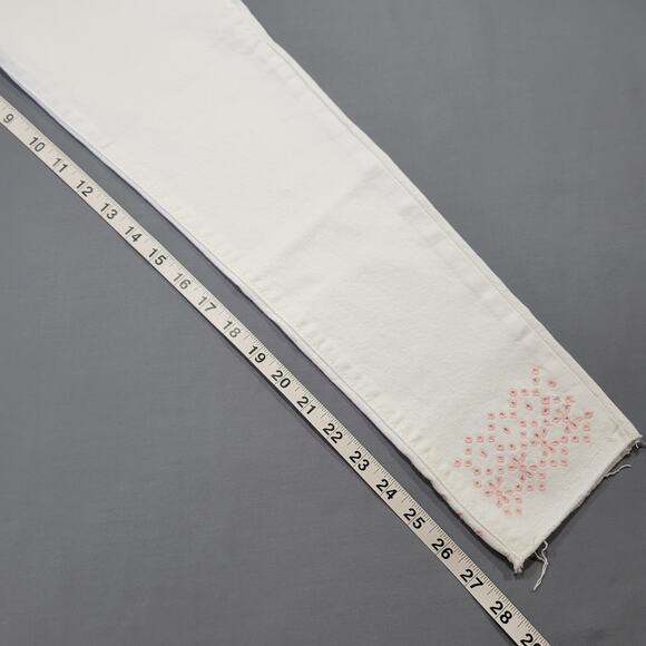 Gymboree Super Skinny White Jeans NEW $39 Adjustable Waist Girls Size 14 Raw Hem - Picture 12 of 14